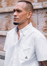 MEN'S WHITE BUTTON-UP SHIRT