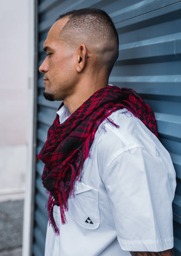 RED PLAID SCARF