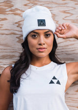 WHITE TRIANGLE BEANIE