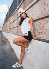 WOMEN'S WHITE TRIANGLE TANK