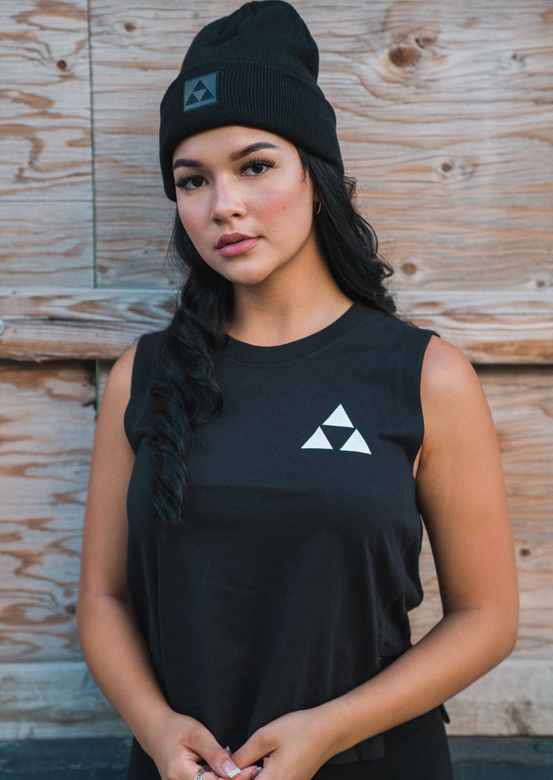 WOMEN'S BLACK TRIANGLE TANK