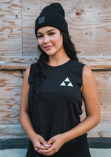 WOMEN'S BLACK TRIANGLE TANK