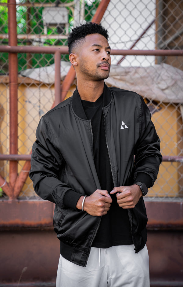 MEN'S MAU BLACK BOMBER JACKET