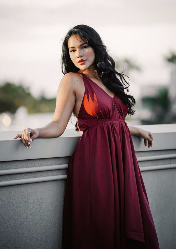 MAROON EVERYTHING DRESS